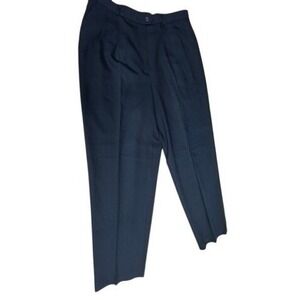 "Lauren Ralph Lauren" Womens BLK Pleated Wool Blend Dress Pants SZ 14 Office